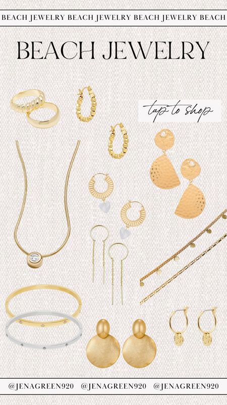 Beach Jewelry | Gold Jewelry | Gold Accessories | Trendy Earrings | Vacation Accessories 

#LTKunder100 #LTKtravel #LTKstyletip