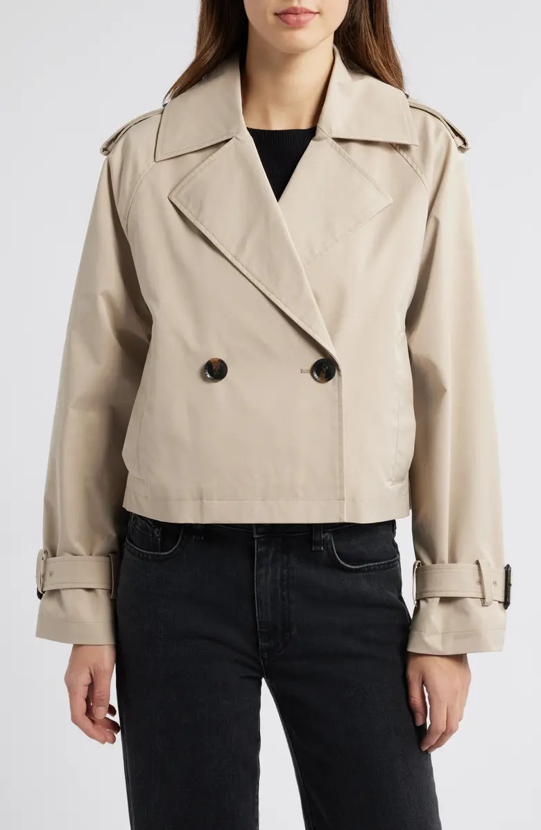Double Breasted Crop Trench Coat | Nordstrom