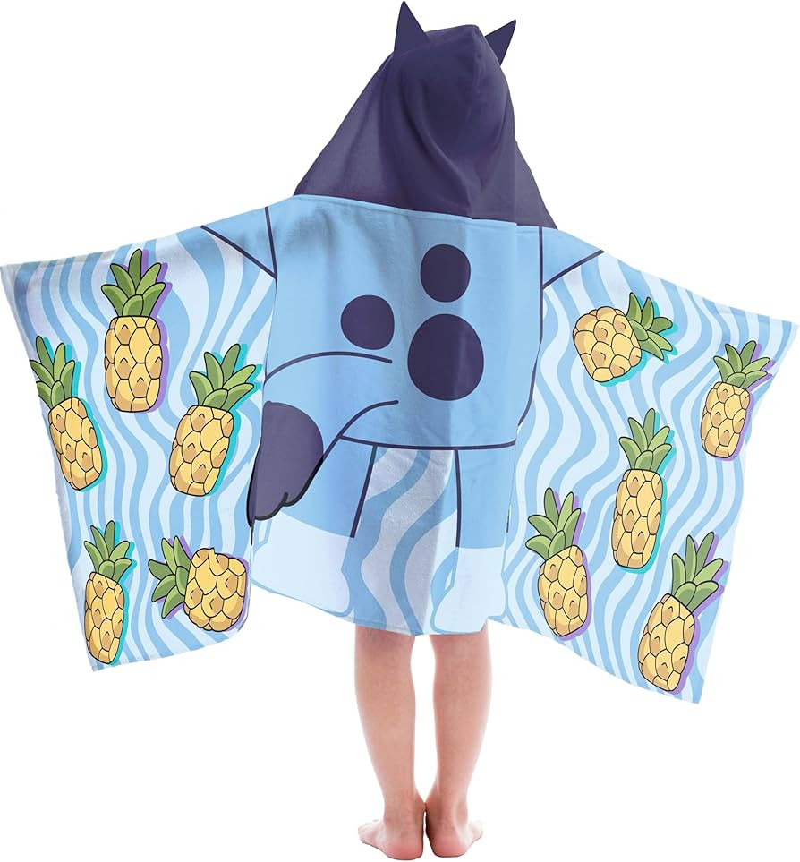Jay Franco Hooded Bath and Beach Towel – Soft & Cozy 22" x 51" Kids' Cotton Pool Towel, Blue - ... | Amazon (US)