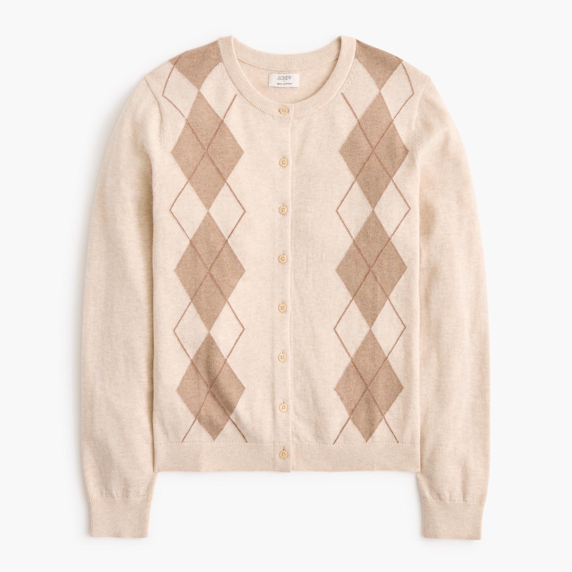 Cotton argyle cardigan sweater | J.Crew Factory