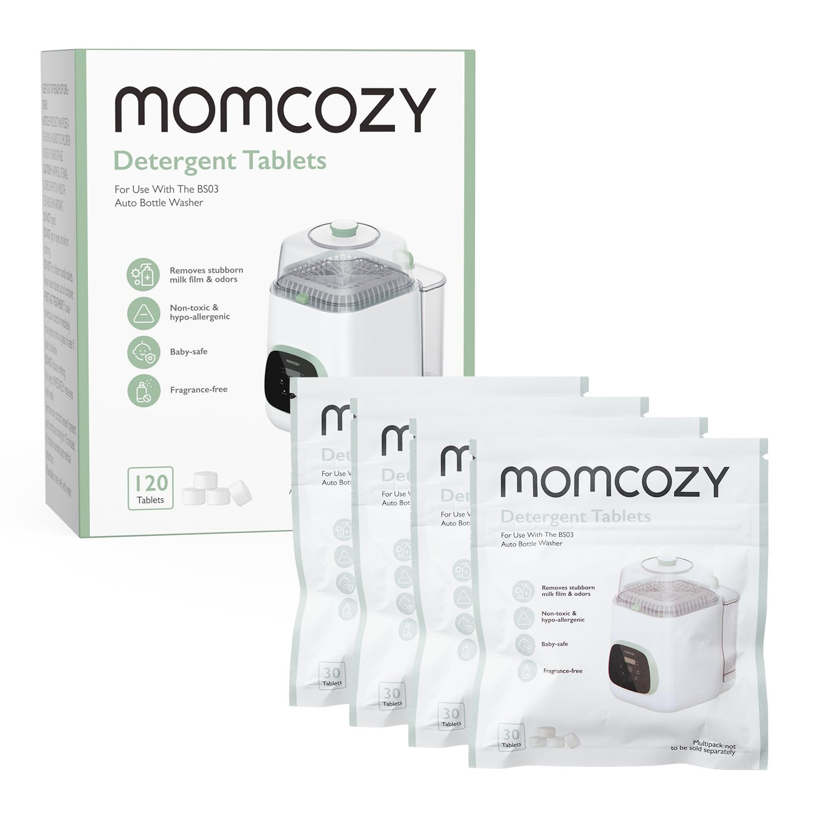 Momcozy Official Washing Block for Momcozy KleanPal Pro Baby Bottle Washer, 120 Detergent Tablets | Amazon (US)