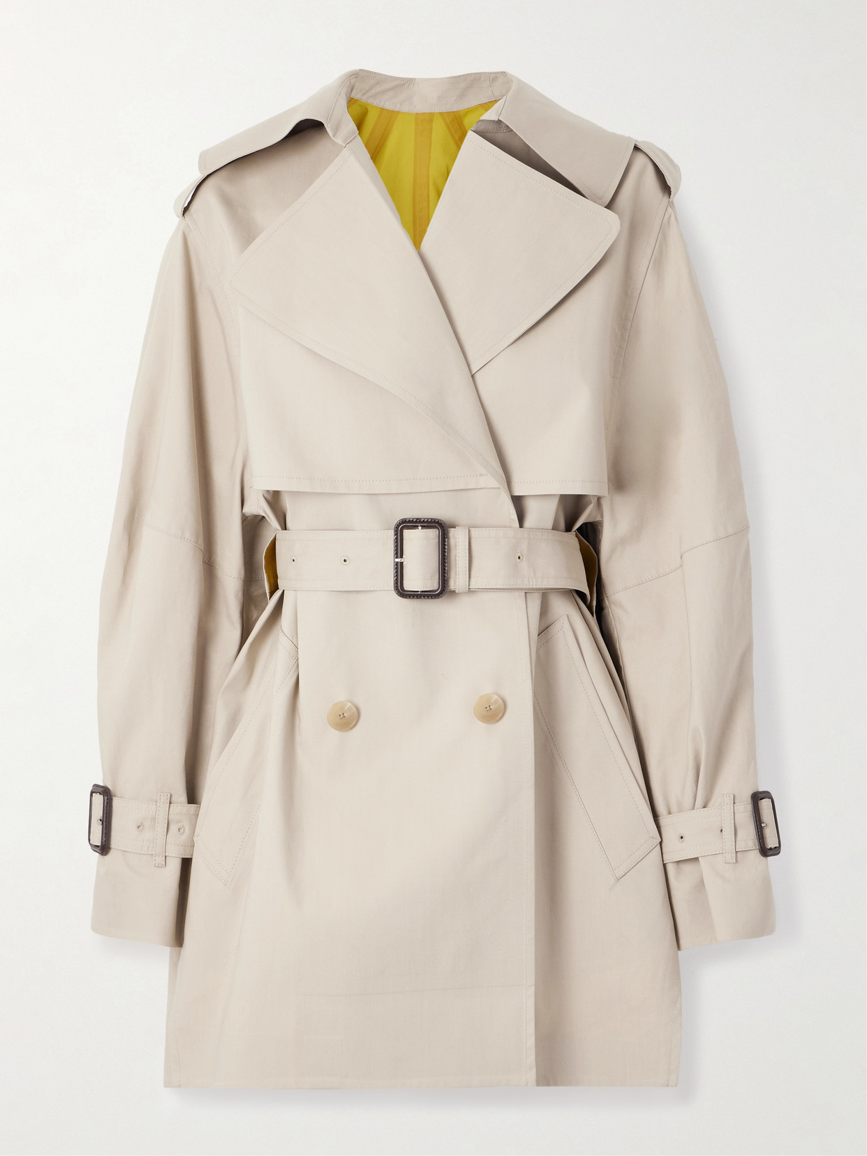 Givenchy - Double-breasted Belted Cotton-gabardine Trench Coat - Neutrals | NET-A-PORTER (US)