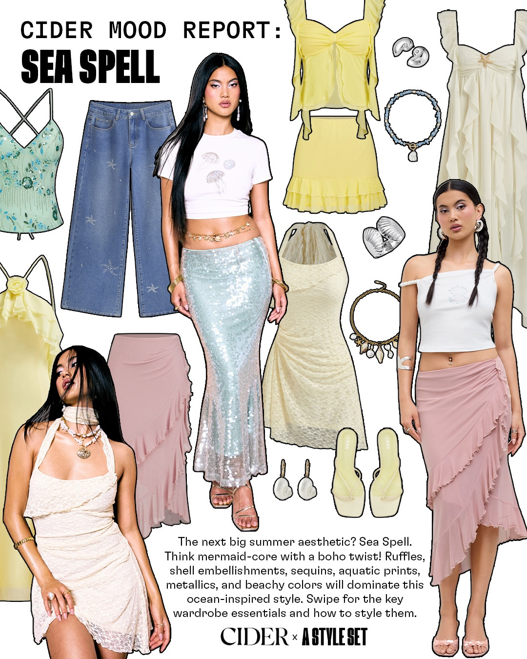 These are the top ocean-inspired wardrobe essentials from @shopcider with a mermaid-core x boho chic vibe 🐚 which one is your favorite?

#shopcider #cidermoodreport # summerfashion

#LTKStyleTip #LTKSeasonal #LTKSwim