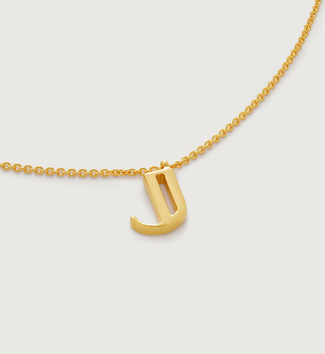 Initial J Necklace Adjustable 41-46cm/16-18' | Monica Vinader (Global)