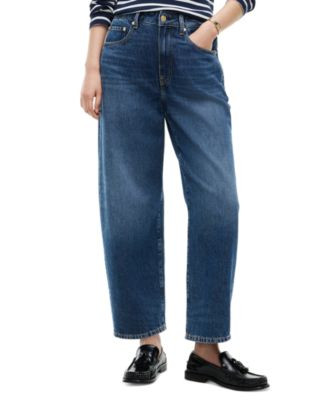 Tommy Hilfiger Women's Quinn Mid-Rise Barrel-Leg Dark-Rinse Jeans - Vin | Macy's