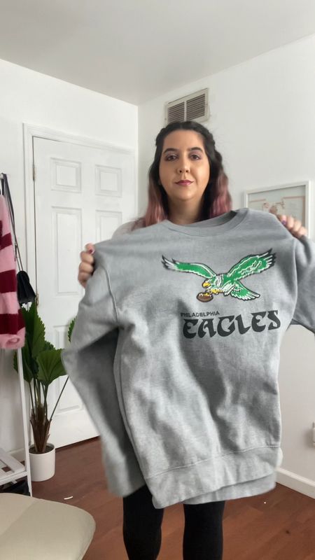 Always rooting for the Eagles! This has been one of my favorite sweatshirts ever! It has that vintage second hand feel which is perfect for the Kelly green logo. 

#LTKVideo #LTKmidsize #LTKSeasonal