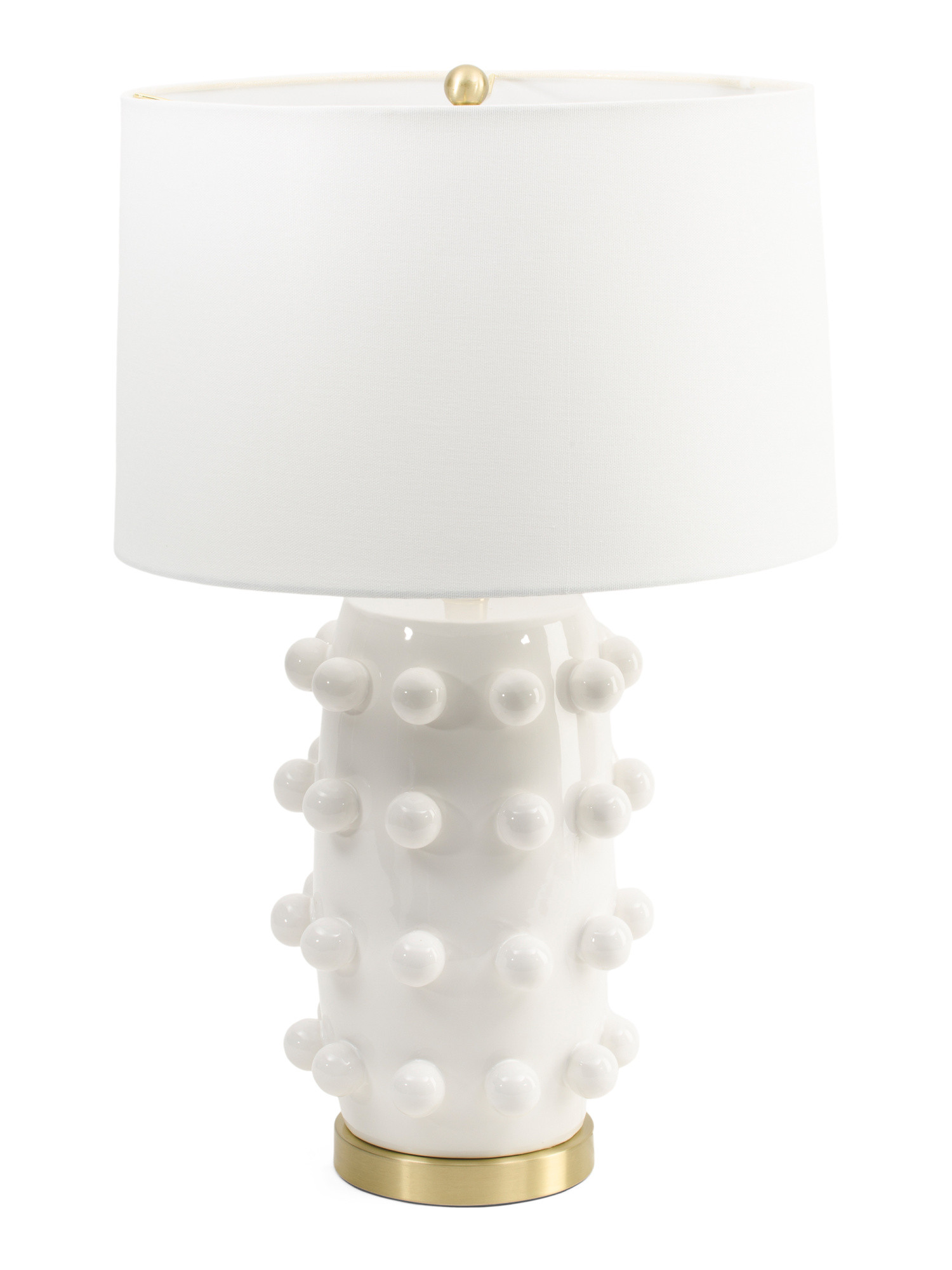 26in Ceramic Textured Dot Table Lamp With Metal Base | Furniture & Lighting | Marshalls | Marshalls