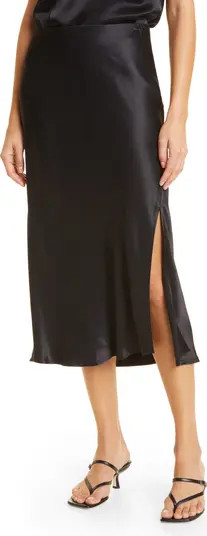 Maya Satin Side Slit Skirt | Nordstrom