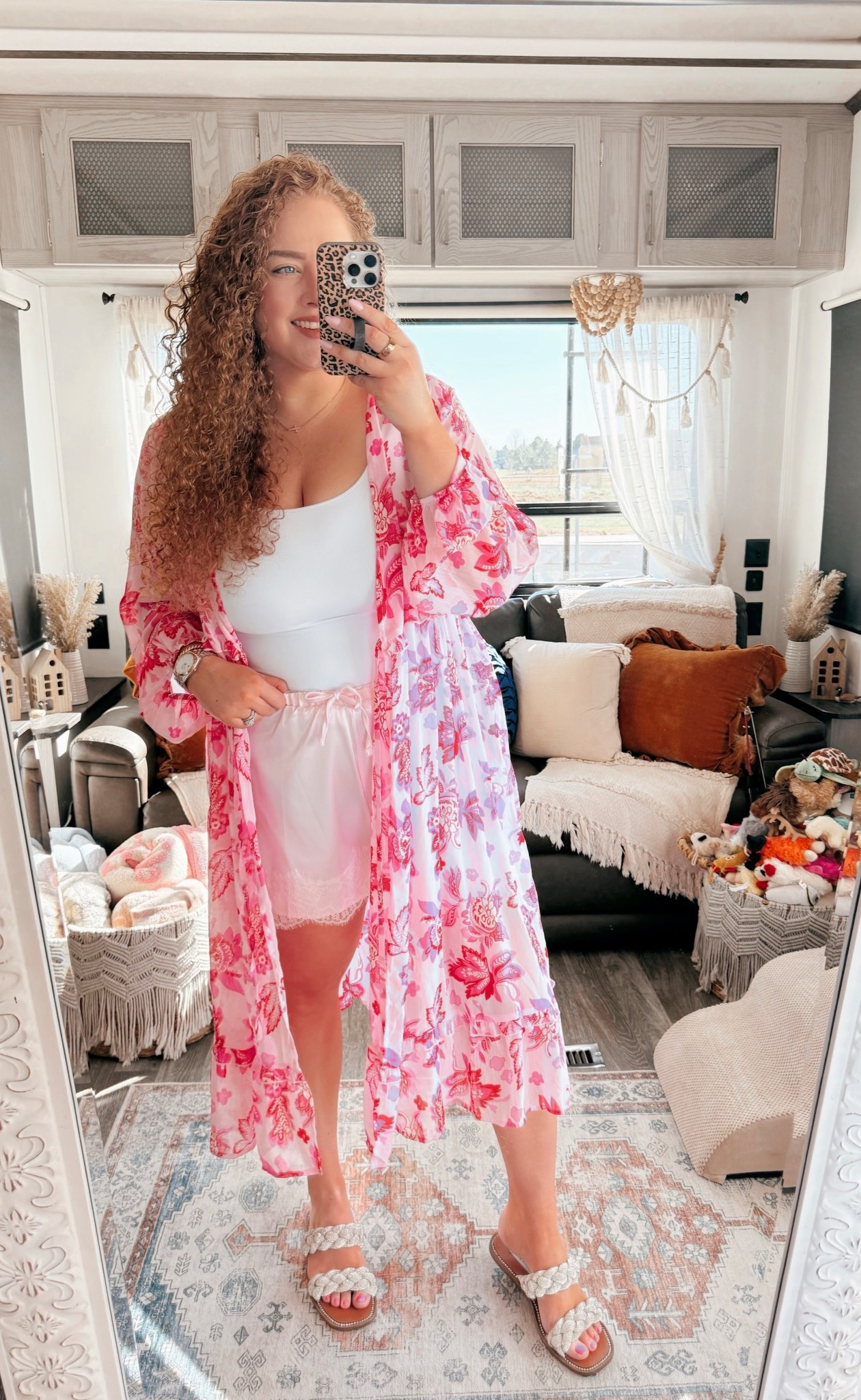 This combo is giving soft + fun vibes 💖 The floral kimono instantly elevates a simple tank + shorts outfit🌸✨ spring outfit | summer outfit | feminine outfit | girly outfit | amazon fashion | amazon outfit | pink floral kimono | printed kimono outfit | white tank outfit | basic tank outfit | pink lace shorts | lace shorts outfit | casual chic outfit | soft girl aesthetic | brunch outfit | date outfit | weekend outfit | warm weather outfit | comfy chic | everyday outfit | braiding sandals outfit | bling sandals | sparkly sandals | boho summer outfit | easy outfit idea | mom outfit | travel outfit | colorful outfit | affordable fashion | amazon finds

#LTKdayinmylife #LTKMidsize #LTKootd