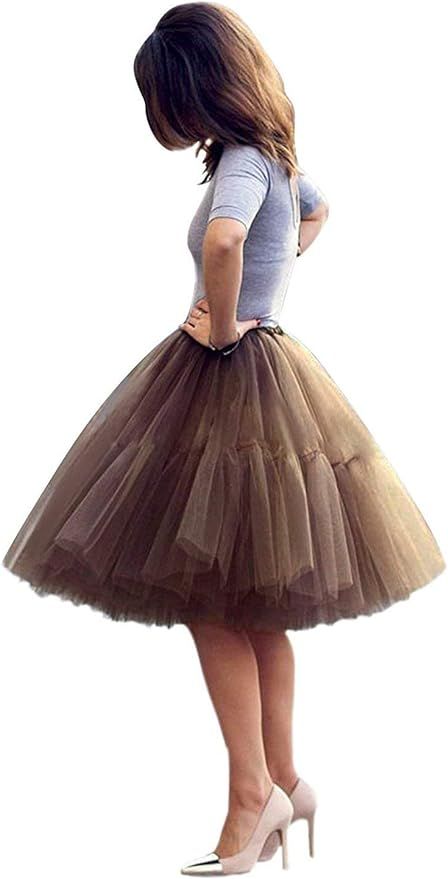 Women's Tulle Skirt Tutu Skirt 5 Layers Petticoat Ballet Skirt Underskirt Pettiskirt | Amazon (UK)