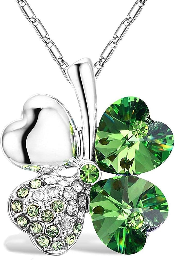 Four Leaf Clover Necklace - Green St.Patrick's Day Earrings for Women - Shamrock Earrings - Irish... | Amazon (US)