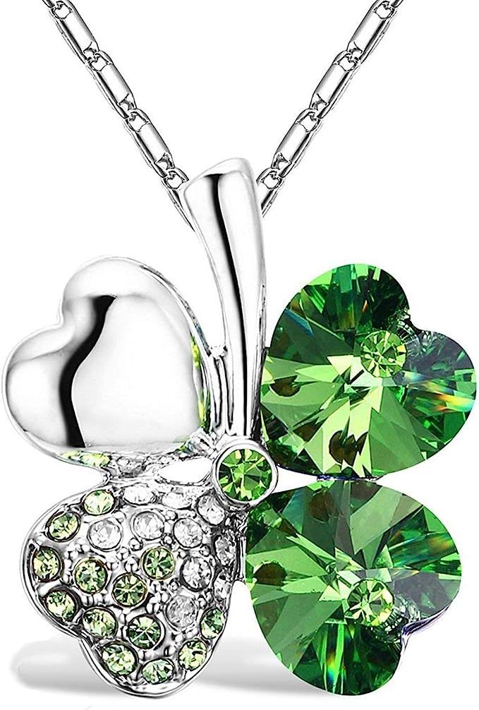 Four Leaf Clover Necklace - Green St.Patrick's Day Earrings for Women - Shamrock Earrings - Irish... | Amazon (US)