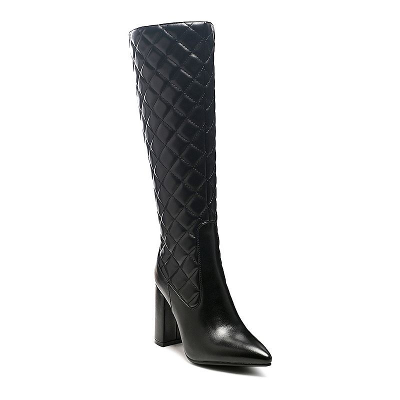 London Rag Quilt Women's Knee-High Boots, Size: 9, Black | Kohl's