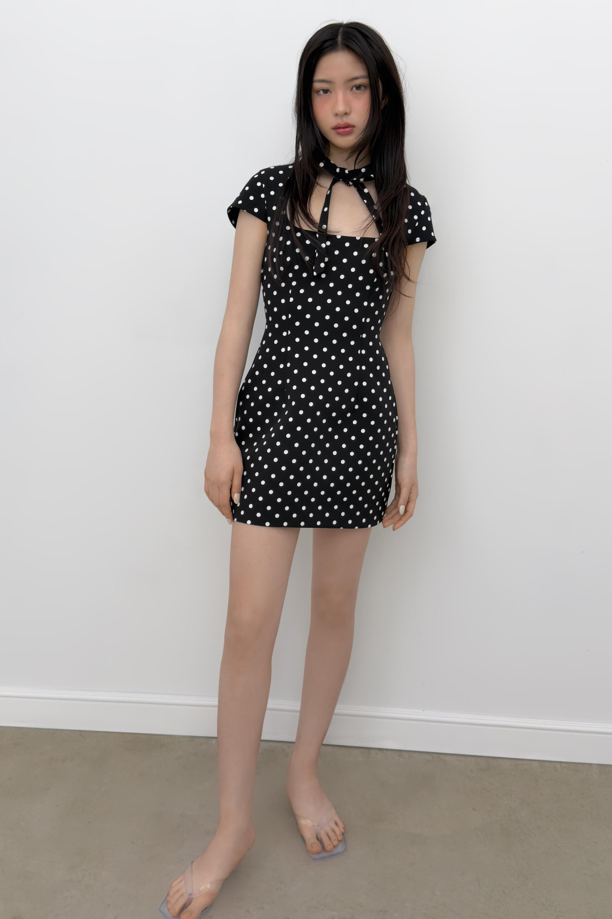POLKA DOT MIDI DRESS WITH BOW | Zara UK