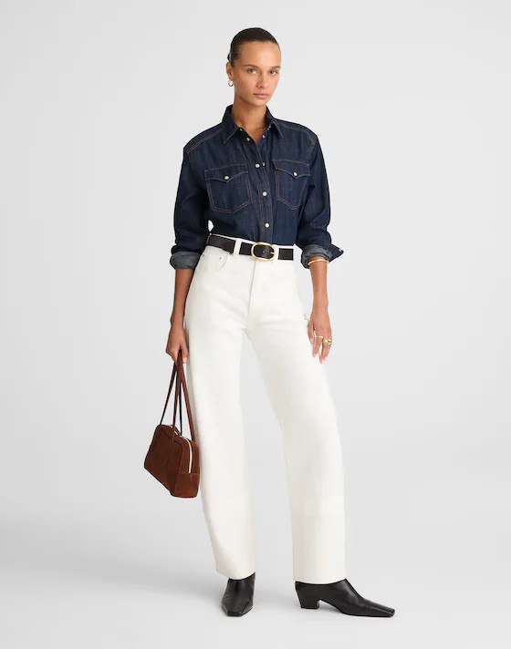 Denim Oversized Western Shirt | Madewell