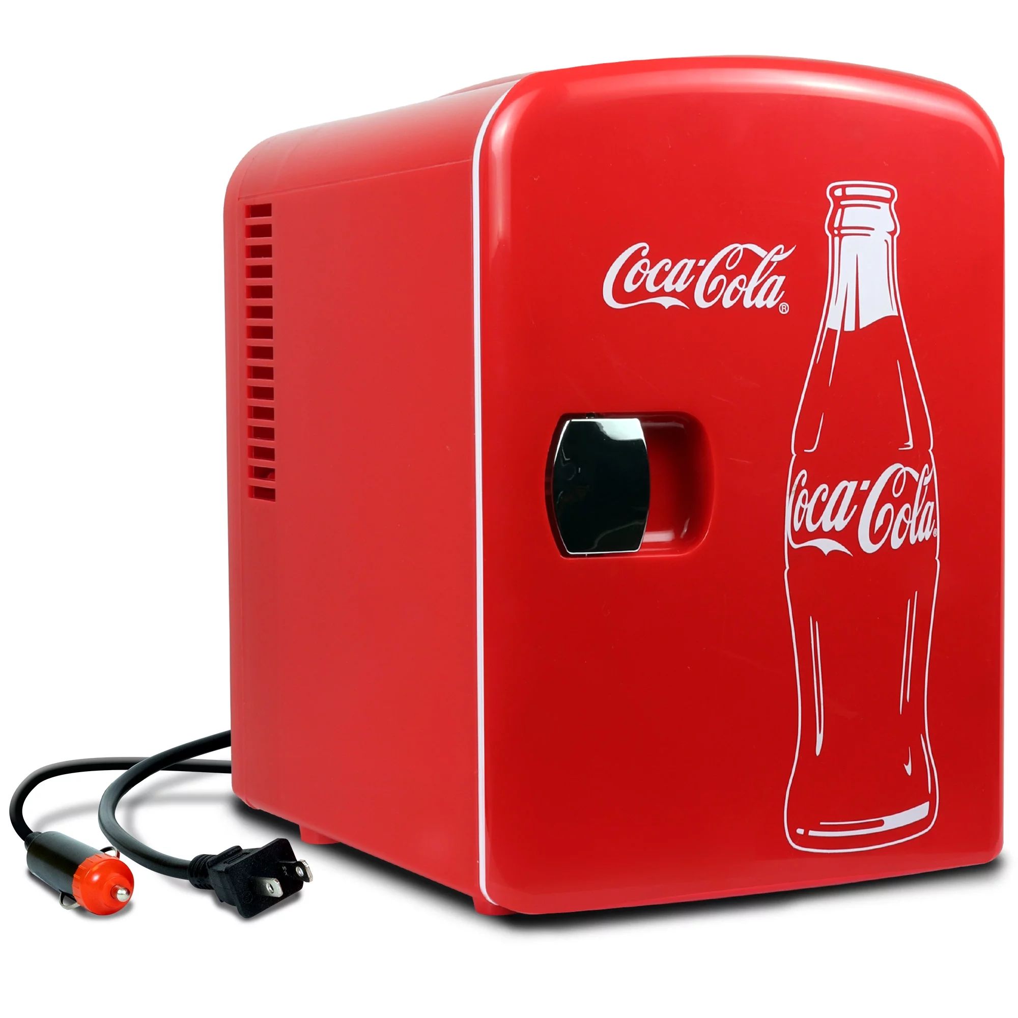 Coca-Cola 6 Can Portable Cooler/Warmer 12V AC/DC Mini Fridge, Red Classic | Walmart (US)