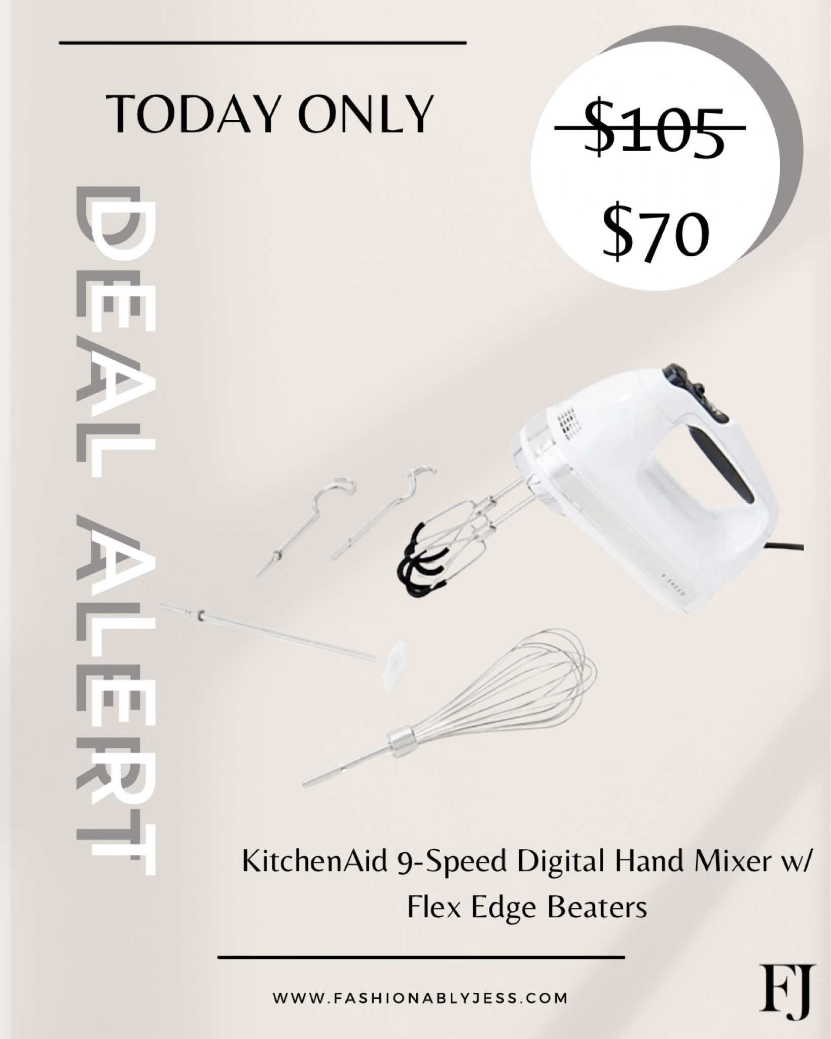 KitchenAid 9-Speed Digital Hand Mixer w/ Flex Edge Beaters