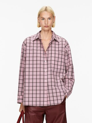 Oversized-Hemd – Rosa/Karos – Damen – ARKET DE | Arket EU