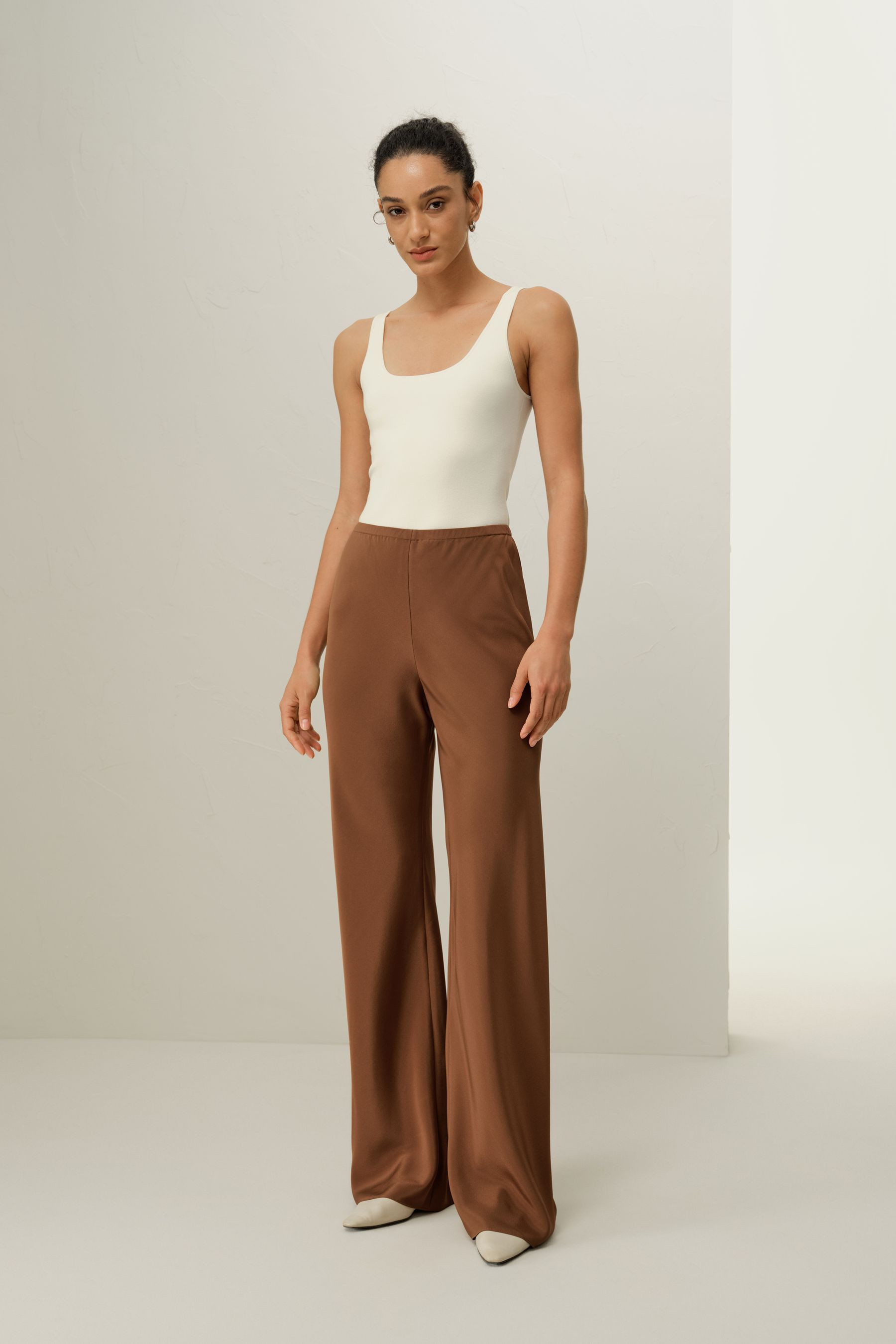 Bias Cut Straight Leg Silk Pants | LILYSILK