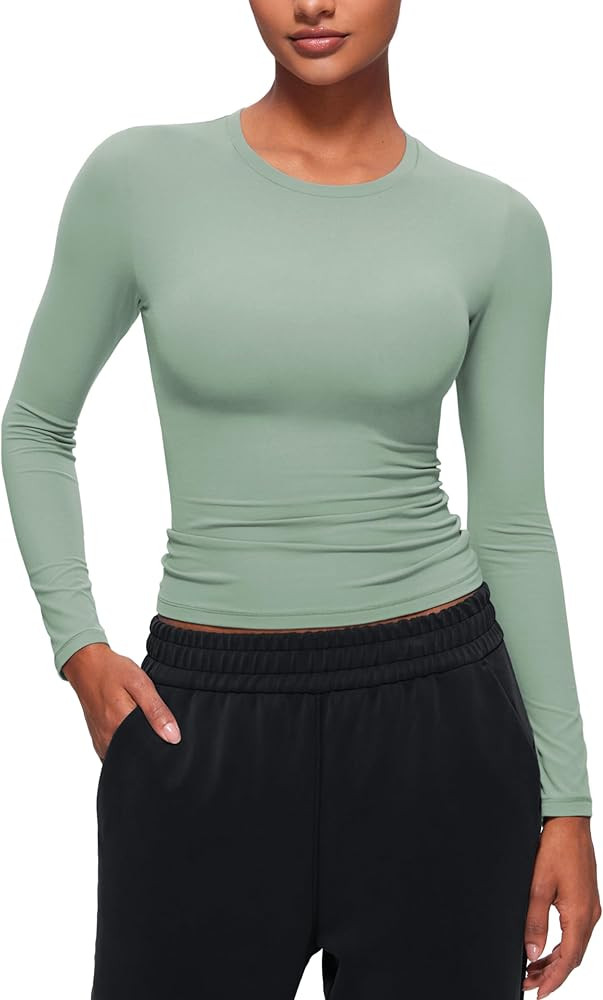 CRZ YOGA Softembrace Crewneck Long Sleeve Shirts for Women - Casual Going Out Tops Soft Basic Fit... | Amazon (US)