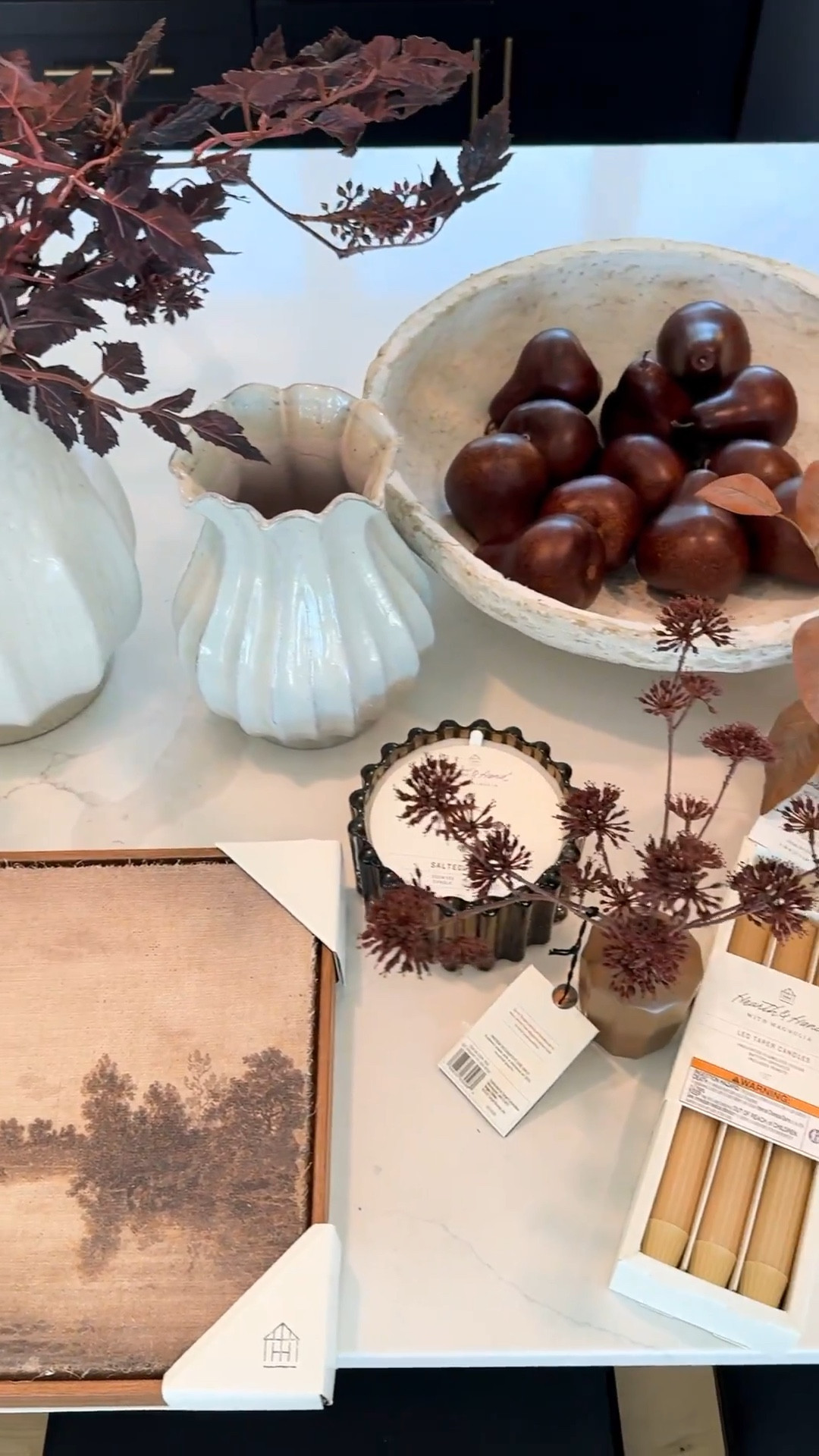 Kicking off my fall decor with a few cozy finds from Target and Amazon 🤎 Warm tones, textured stems, vintage-inspired art, and my go-to tapered candles are setting the mood for an early autumn refresh. The amber glass candles and gold tray are perfect for layering on kitchen counters or coffee tables. Everything’s super affordable and easy to mix into a modern home—linked it all for you!


#LTKHome #LTKSeasonal #LTKFindsUnder50
