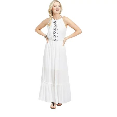maurices Halter Top Maxi Dress - Women’s Embroidered | Walmart (US)