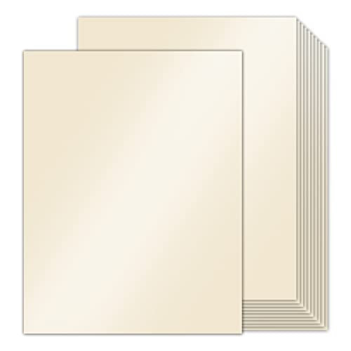 100 Sheets Cream Shimmer Cardstock 8.5 x 11 Off White Paper, Goefun 80lb Ivory Card Stock Printer Paper for Invitations, Certificates, Crafts, Card Making | Amazon (US)