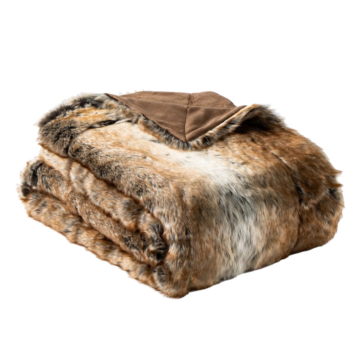 Faux Fur Throw Blanket with Artificial Mink Backing | Wayfair North America