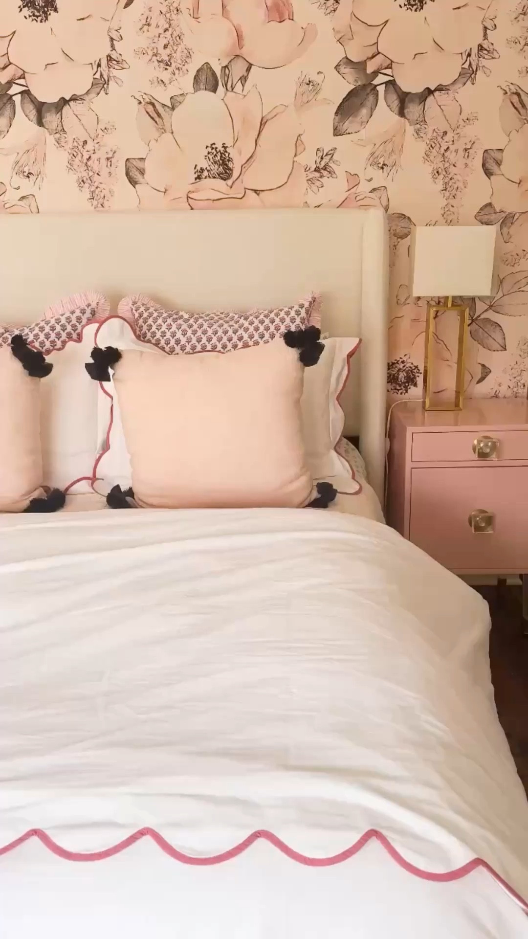 Upholstered bed bestseller with scalloped duvet cover and quilt for teenage girl bedroomm

#LTKKids #LTKHome