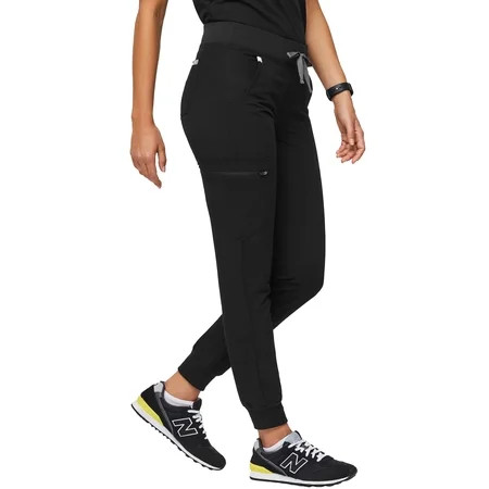 FIGS Zamora Jogger Style Scrub Pants for Women - Black Large-Petite | Walmart (US)
