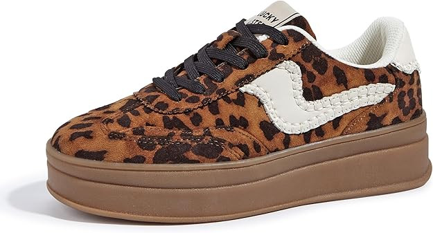 LUCKY STEP Women's Platform Fashion Sneakers Thick Sole Suede Genuine Leather Classic Rubber Gum ... | Amazon (US)