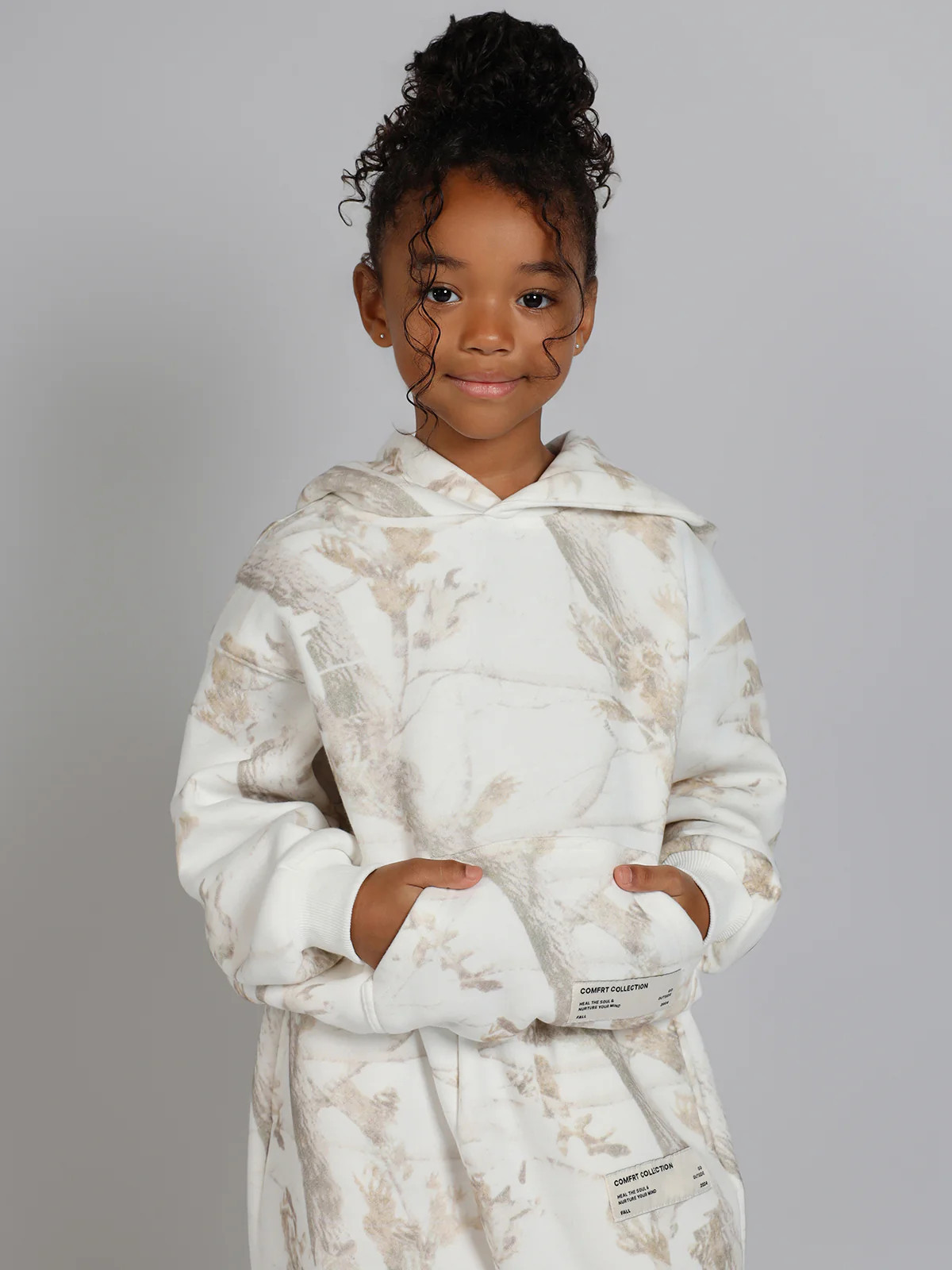 Comfrt Camo Kids Hoodie | White Oak | Oversized | XS | Comfrt