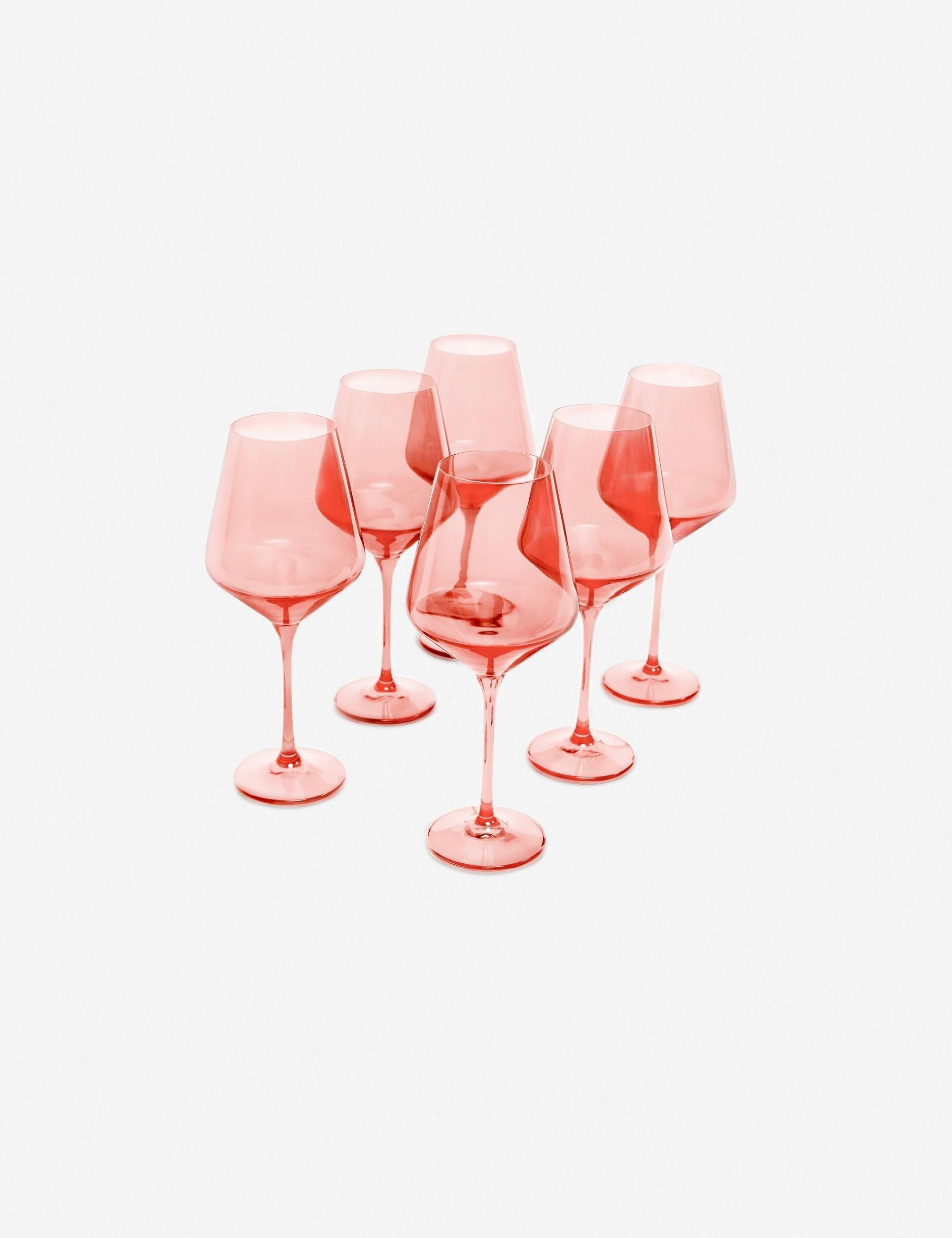 Estelle Colored Stemware, Coral (Set of 6) | Lulu and Georgia 