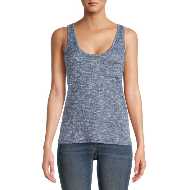 Time and Tru Women's Textured Scoop Tank Top | Walmart (US)