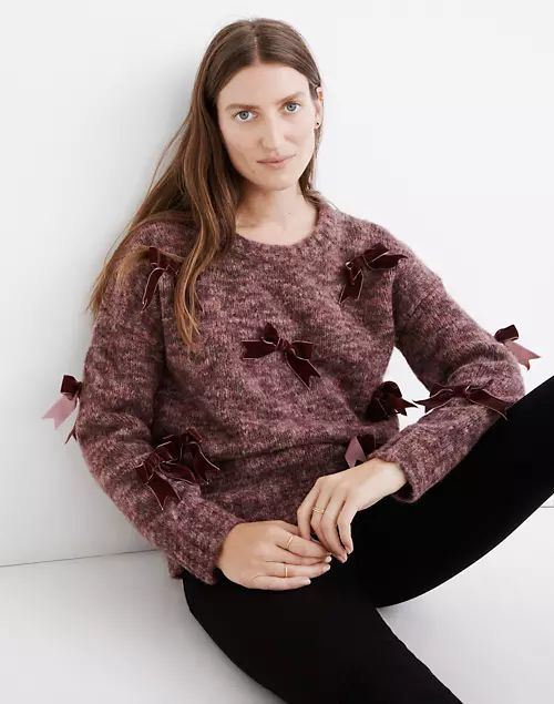 Velvet Bow Pullover Sweater | Madewell