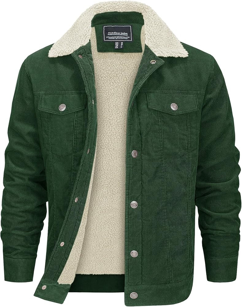 EKLENTSON Men's Corduroy Jackets Sherpa Lined Winter Coats Thermal Warm Fleece Jacket Casual Lape... | Amazon (US)