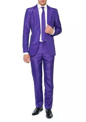 Suitmeister Men's Solid Purple 2 Piece Suit + Tie, 2XL | Belk