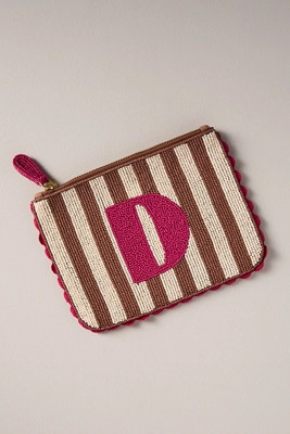 Beaded Monogram Stripe Pouch | Anthropologie (US)