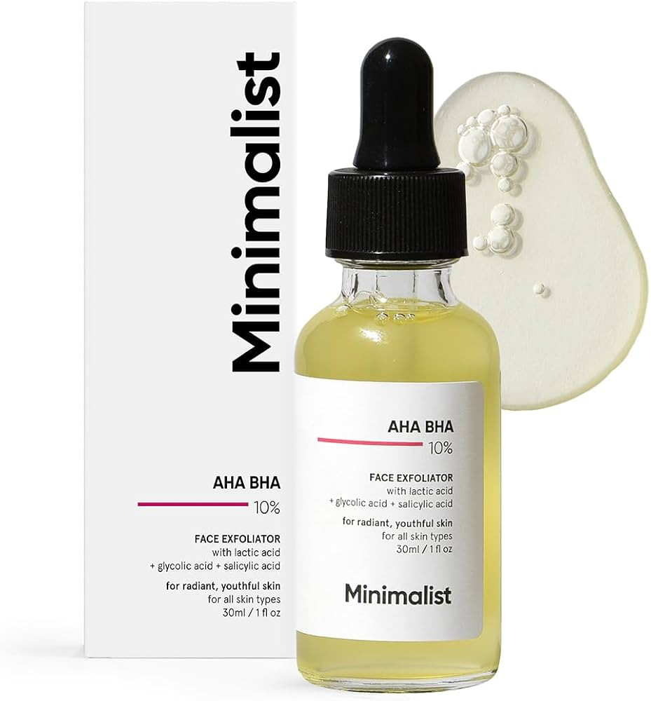 Minimalist Daily Exfoliator AHA BHA 10% Face Serum for Beginners | Mildly Exfoliates without Dryi... | Amazon (US)
