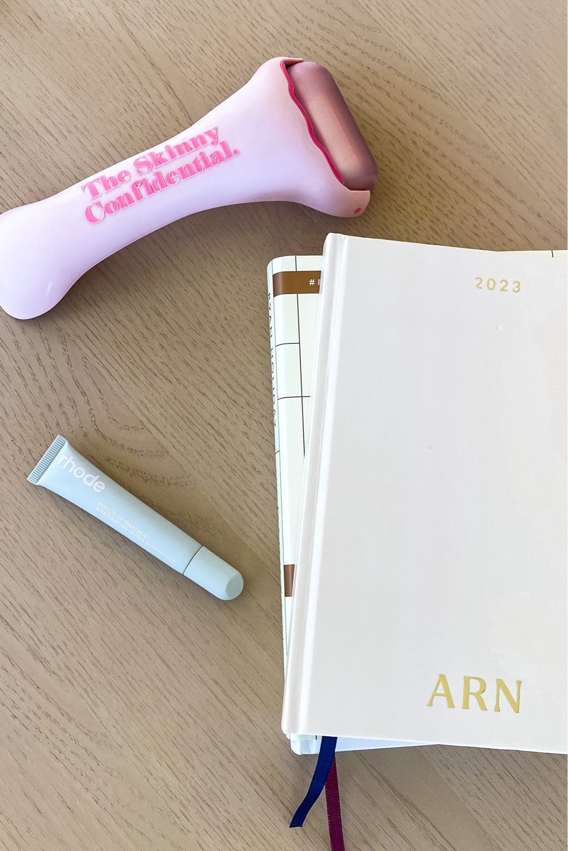 Morning essentials 

Rhode lip peptide treatment, wellness journal, skinny confidential ice roller, hot mess ice roller, the daily stoic 

#LTKunder50 #LTKunder100 #LTKbeauty