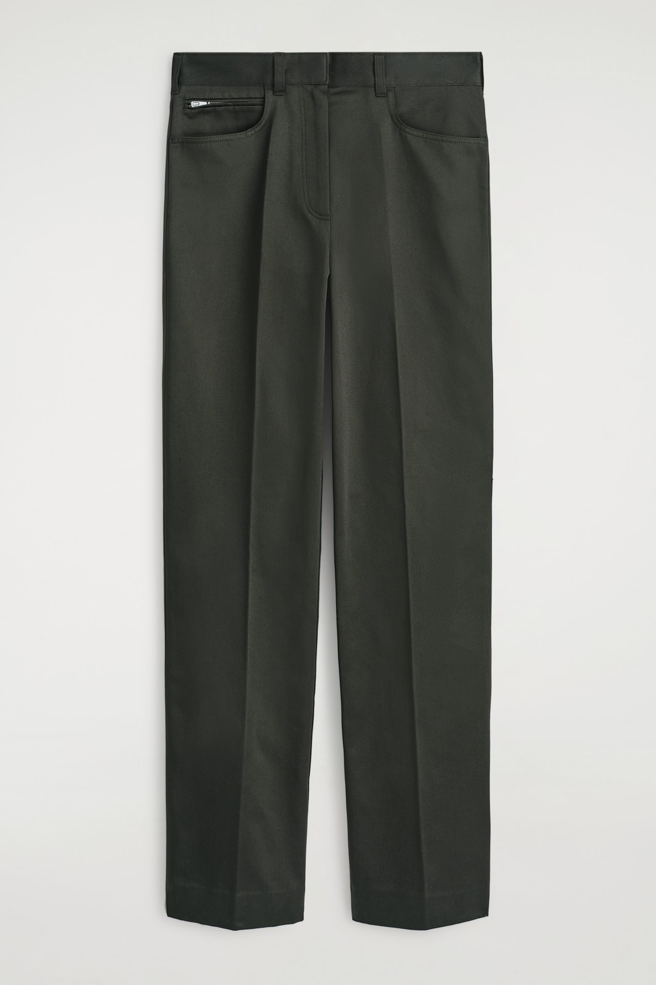 SATEEN STRAIGHT-LEG PANTS - KHAKI | COS US | COS (US)