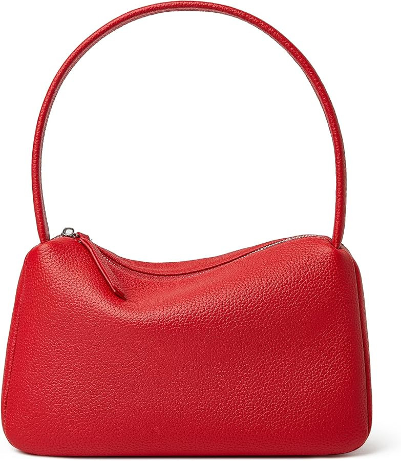 Small Leather Shoulder Bag For Women Luxury Clutch Tote Purse With Zipper Closure | Amazon (US)