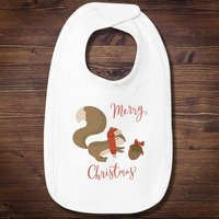 Personalized Cute Christmas Baby Bib, Soft Merry Happy Holidays Custom Holiday Gift For Babies, Infant Feeding Bib | Etsy (US)