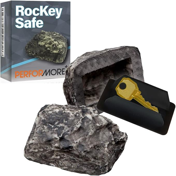 Performore Hide A Key in a Real Looking Rock/Stone, Holds Standard Sized Spare Keys by Rockey Saf... | Amazon (US)