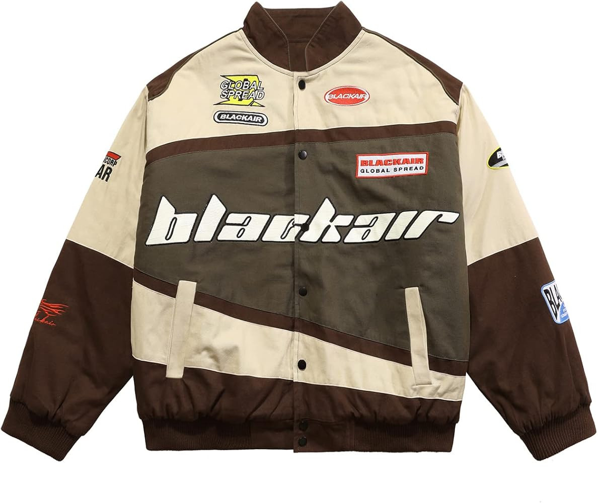 Mens Varsity Baseball Jacket Bomber Coats Cotton Fur Jackets Streetwear with Pocket | Amazon (US)