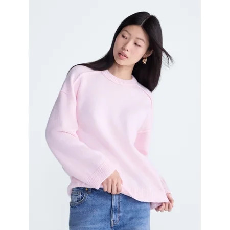 Scoop Women s Crewneck Seam Sweater  Sizes XS-XXL | Walmart (US)