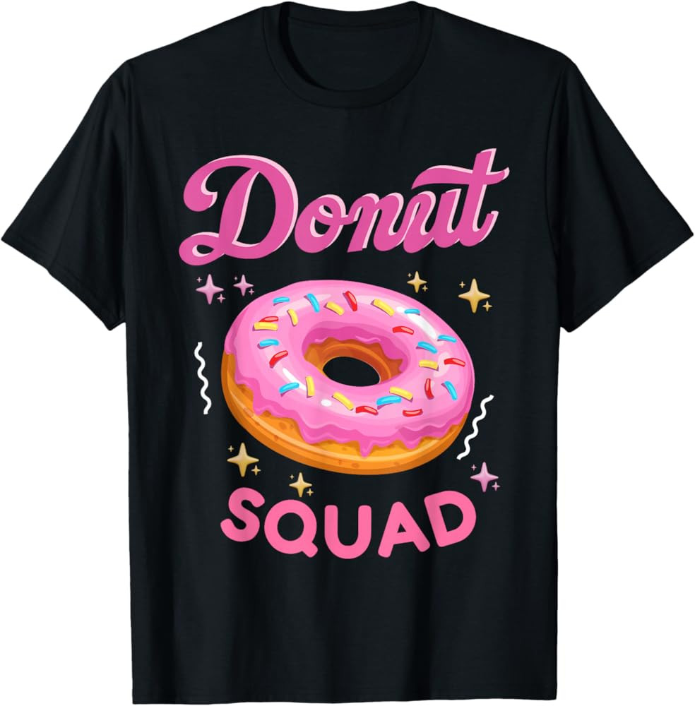 Donut Squad Cute Donut Sprinkle Lover Birthday Girls Party T-Shirt | Amazon (US)