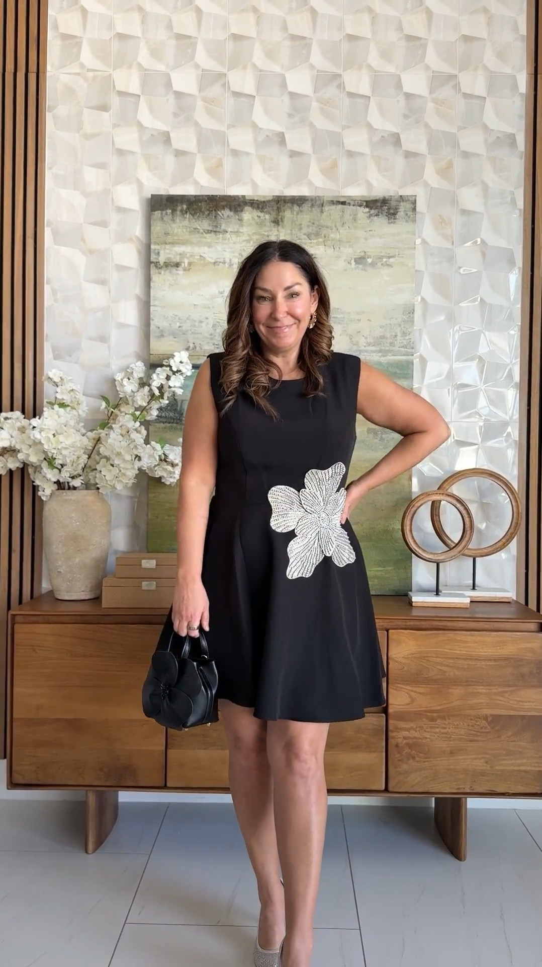 Floral Applique Black Cocktail Dress Vegas Trip Event Dress #| Wearing tts, 12 

 

#LTKootd #LTKSeasonal #LTKMidsize