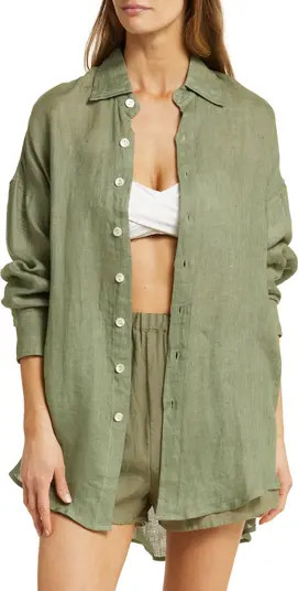 Playa Oversize Linen Cover-Up Shirt | Nordstrom