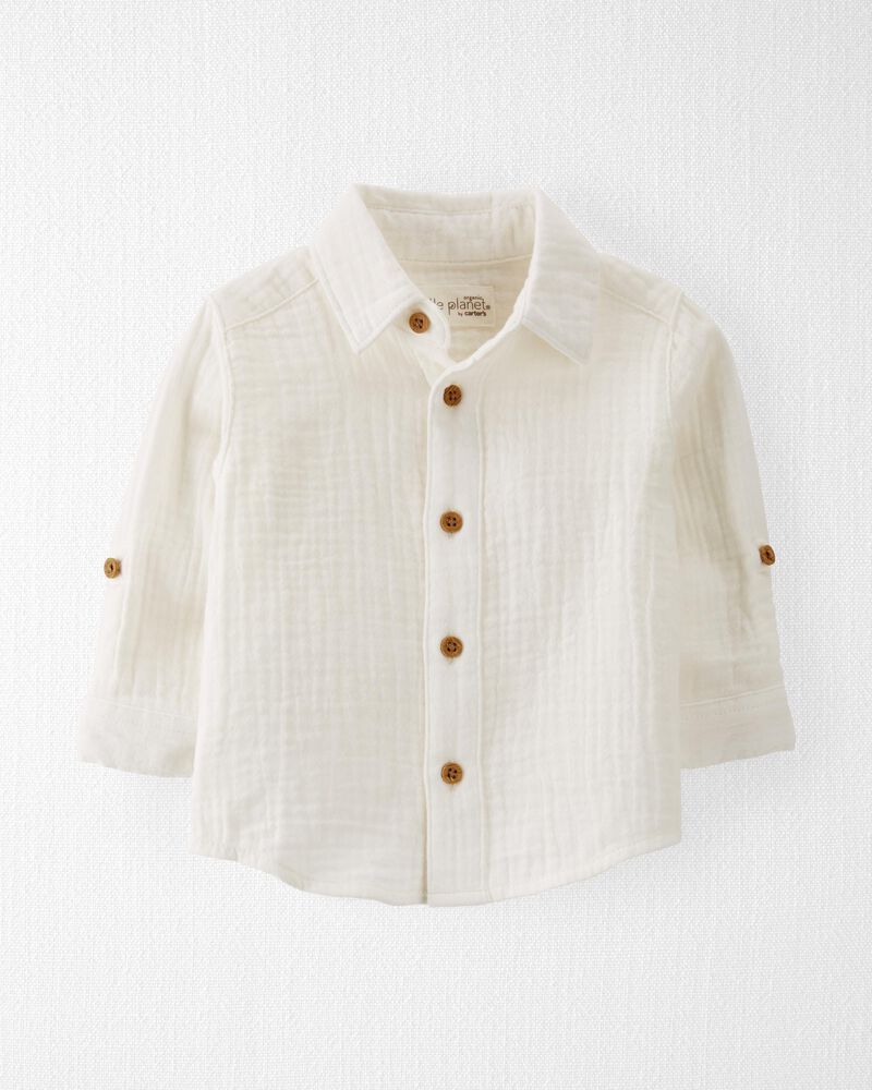 Baby Organic Cotton Gauze Button-Front Shirt | Carter's